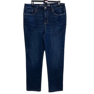 Seven7 high rise vintage straight dark wash non ripped jeans size 12 #740